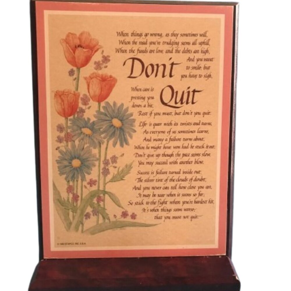 Vintage Inspirational Plaque  New in Box